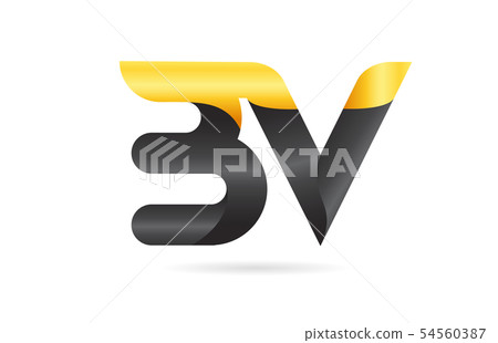 joined or connected BV B V yellow black alphabet 54560387