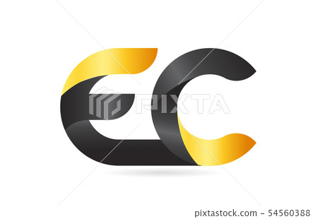 joined or connected EC E C yellow black alphabet 54560388