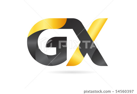 joined or connected GX G X yellow black alphabet 54560397