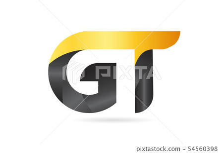 joined or connected GT G T yellow black alphabet joined or connected GT G T yellow black alphabet 54560398