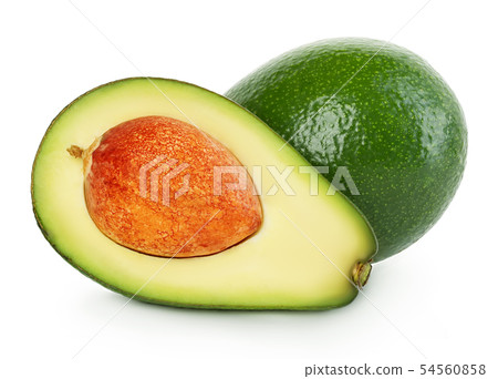 Fresh ripe avocado isolated on white background. 54560858