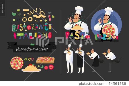 Italian restaurant set - Stock Illustration [54561386] - PIXTA