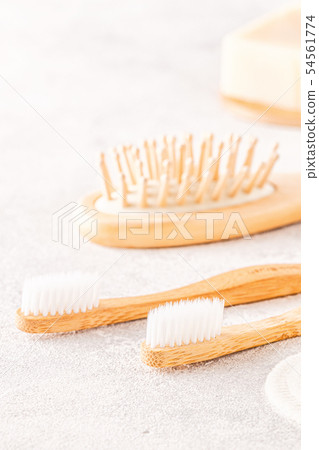 Set of eco-friendly bathroom accessories. 54561774