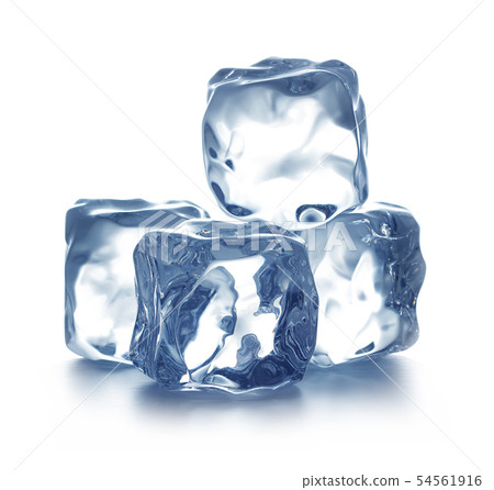 Heap of blue ice cubes isolated on white. Heap of blue ice cubes isolated on white. 54561916