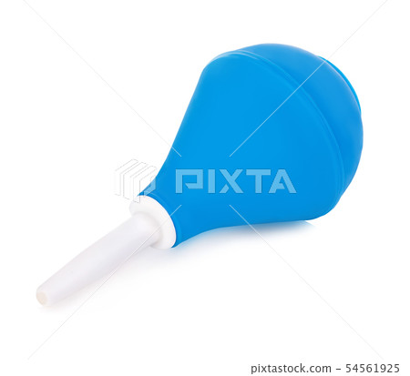 Blue medical enema isolated on a white background. Blue medical enema isolated on a white background. 54561925