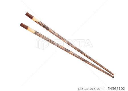 Wooden chopsticks on white background Wooden chopsticks on white background 54562102
