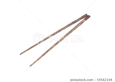 Wooden chopsticks on white background Wooden chopsticks on white background 54562104
