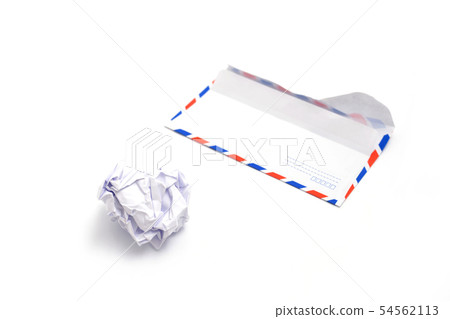 Crumpled paper ball and envelope 54562113