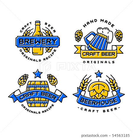 Craft beer bages vector set. Craft beer bages vector set. 54563185