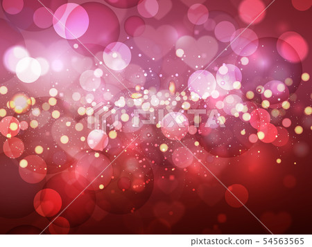 Heart shaped bokeh lights with blur background Heart shaped bokeh lights with blur background 54563565