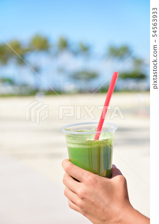 Green vegetable smoothie - healthy eating concept Green vegetable smoothie - healthy eating concept 54563933