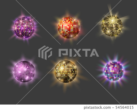 Disco ball discotheque music party night club dance equipment vector illustration. 54564015