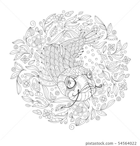 Stylized Catfish Surrounded by Algae Stylized Catfish Surrounded by Algae 54564022