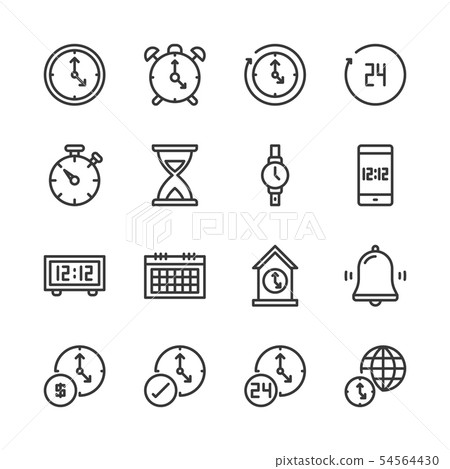 Time and clock icon set.Vector illustration. 54564430