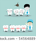 Dentist cartoon cute Healthy white teeth and tooth set  54564889