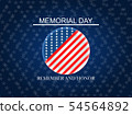 Memorial Day. Remember and honor with USA Circle vector design 54564892