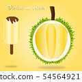 Durian ice cream design for poster vector 54564921