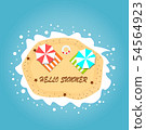 Summer beach vector on top view in island 54564923