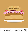 Birthday cake with fruit and candle vector design  54564998