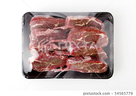 Lamb chops (raw meat) packed Lamb chops (raw meat) packed 54565779