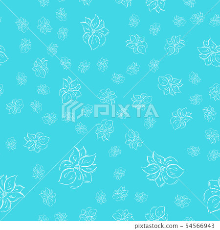 Seamless hand drawn pattern of abstract rose 54566943