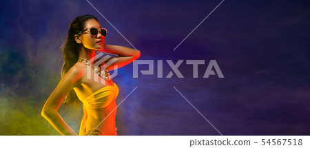 Fashion Asian Woman Tan skin black hair beautiful 54567518