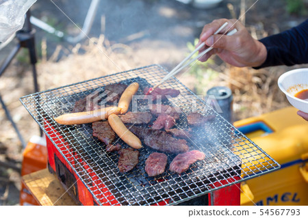 Real, real, real outdoor campsite barbecue _ bbq, BBQ, Barbeque, seven wheels, charcoal, bincho charcoal Real, real, real outdoor campsite barbecue _ bbq, BBQ, Barbeque, seven wheels, charcoal, bincho charcoal 54567793