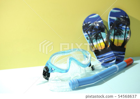 浮潛，面具和besan 54568637