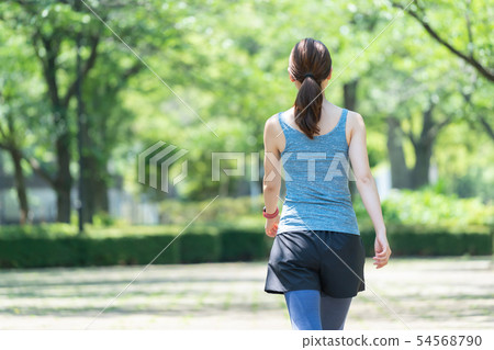 慢跑鍛煉年輕女性形象 54568790