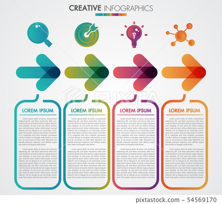 Vector arrows 4 steps timeline infographics 54569170