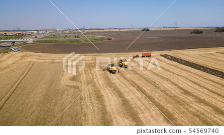 Combine harvesters Agricultural machinery. The machine for harvesting grain crops. 54569740