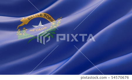 Flag of Nevada - United States of America states flags collection. 3D illustration. Flag of Nevada - United States of America states flags collection. 3D illustration. 54570676