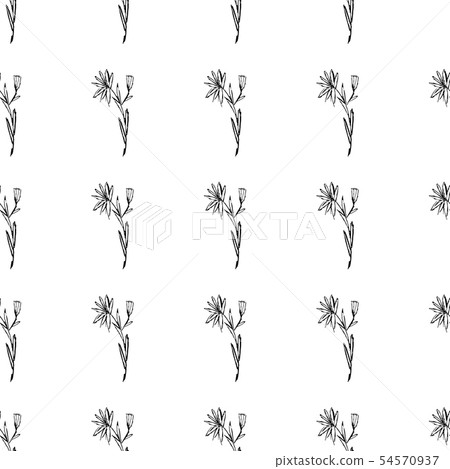 Seamless pattern with wildflowers on white - Stock Illustration ...