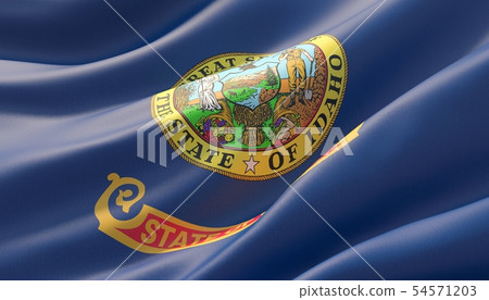 Flag of Idaho - United States of America states flags collection. 3D illustration. Flag of Idaho - United States of America states flags collection. 3D illustration. 54571203