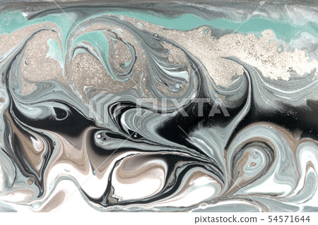 Beige marbling pattern. Golden powder marble liquid texture. 54571644