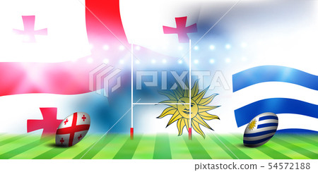 Rugby Georgia Uruguay Flag Rugby Georgia Uruguay Flag 54572188