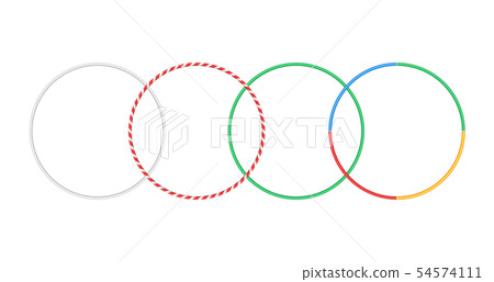 Gymnastic hoop isolated hula fitness object. Hoola circle bangle striped hulahoop 54574111