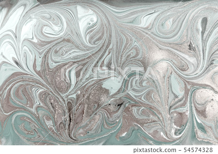 Marbling pattern. Golden powder marble liquid texture. Marbling pattern. Golden powder marble liquid texture. 54574328