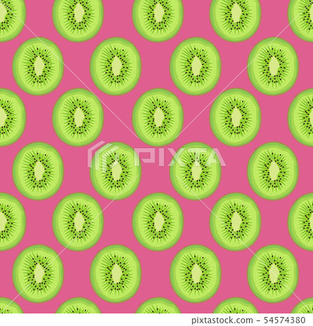 Seamless pattern fruit kiwi piece on pink Seamless pattern fruit kiwi piece on pink 54574380