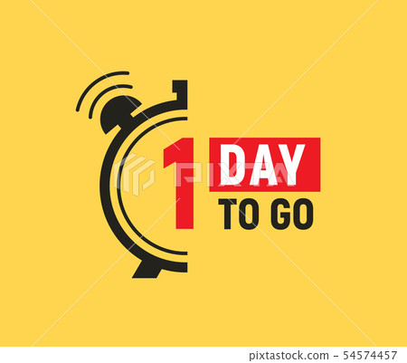 1 day to go last countdown icon. One day go sale price offer promo deal timer, 1 day only 54574457