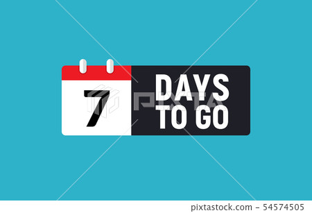 7 days to go last countdown icon. Seven day go sale price offer promo deal timer, 7 day only 54574505