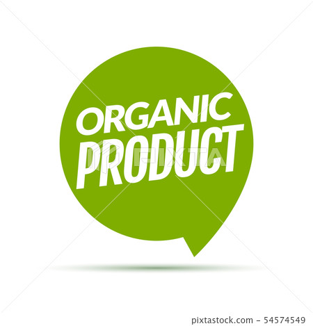 Organic product icon background. Eco nature health organic fresh green logo tag banner Organic product icon background. Eco nature health organic fresh green logo tag banner 54574549