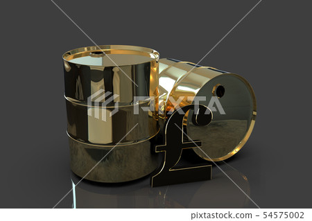 Two Golden Metal Industrial Oil Barrels with Pound Two Golden Metal Industrial Oil Barrels with Pound 54575002