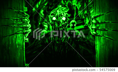 Enraged zombie monster opens bunker doors and 54575009
