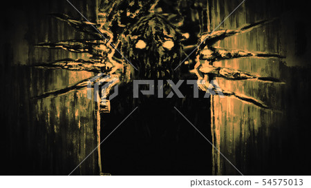Enraged zombie monster opens bunker doors and 54575013