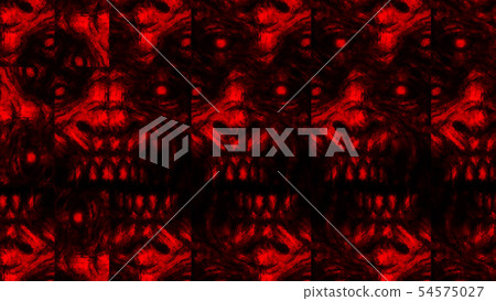 Scary zombie face pattern on black background. Scary zombie face pattern on black background. 54575027