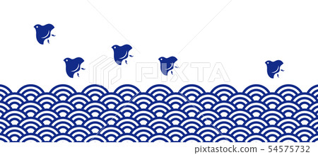 Japanese traditional pattern Waves on the wave 54575732