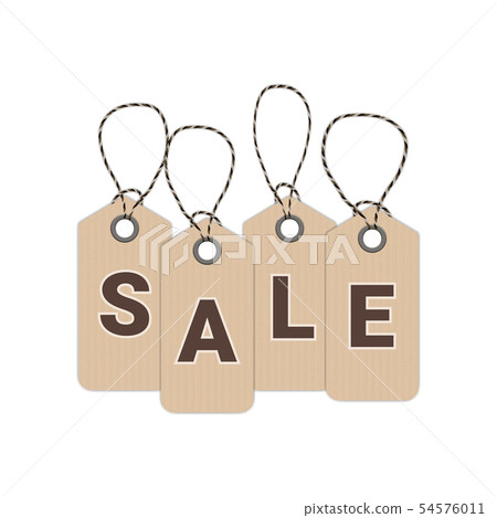 Vector sale tag with realistic and attractive color hanging with string in white background for Vector sale tag with realistic and attractive color hanging with string in white background for 54576011