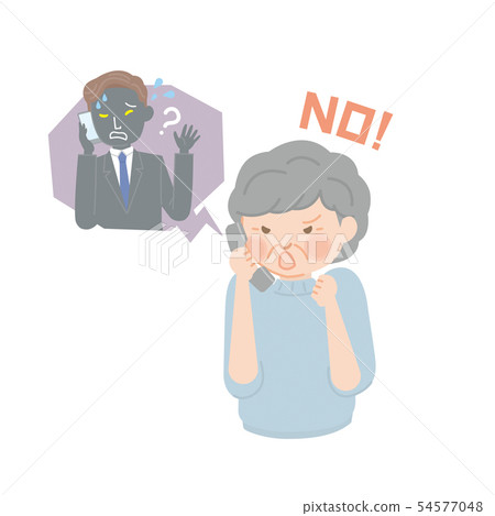 Senior Lady Turning Off Scam Phone - Stock Illustration [54577048] - Pixta