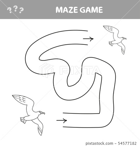 Seagull maze for kids - vector illustration Seagull maze for kids - vector illustration 54577182